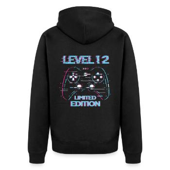Birthday Level 12 Gaming Édition Limitée Gamer - Veste à capuche bio Premium Unisexe - noir - Dos - Nico (187cm)