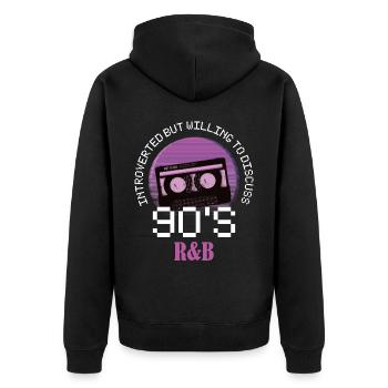 Introverted 90's R&B Introverted Gift - Unisex Premium Organic Zip Hoodie - black - Back - Nico (187cm)