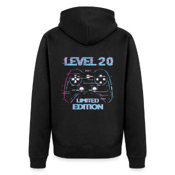 Birthday Level 20 Gaming Édition Limitée Gamer - Veste à capuche bio Premium Unisexe - noir - Dos - Nico (187cm)