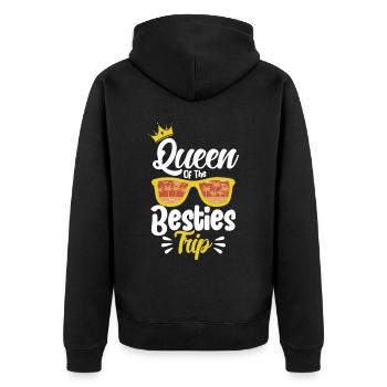 Besties Trip Urlaubsreise Urlaub Geschenk - Unisex Premium Bio Zip Hoodie - Schwarz - Hinten - Nico (187cm)