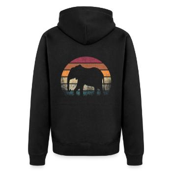 Elefant Afrika Safari - Unisex Premium Bio Zip Hoodie - Schwarz - Hinten - Nico (187cm)