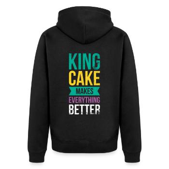 King Cake Makes Everything Better for Baker Or - Unisex Premium Organic Zip Hoodie - black - Back - Nico (187cm)