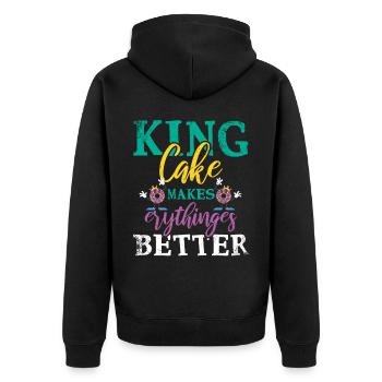 King Cake Makes Everything Better for Baker Or - Unisex Premium Organic Zip Hoodie - black - Back - Nico (187cm)