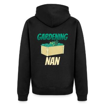 Gartenarbeit Großmutter Garten Oma Gärtnerin - Unisex Premium Bio Zip Hoodie - Schwarz - Hinten - Nico (187cm)