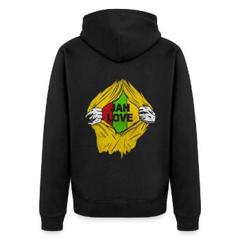 Jah Love Reggae Style Design For Reggae Music - Unisex Premium Organic Zip Hoodie - black - Back - Nico (187cm)