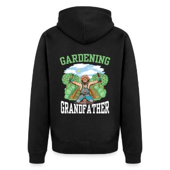 Gartenarbeit Großvater Gärtner Opa Garten - Unisex Premium Bio Zip Hoodie - Schwarz - Hinten - Nico (187cm)