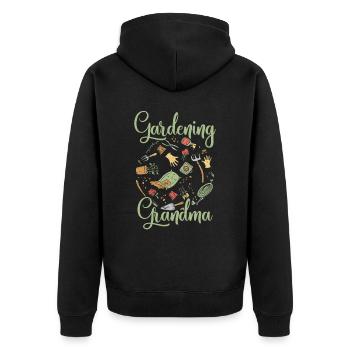 Gartenarbeit Oma Großmutter Gärtnerin Garten - Unisex Premium Bio Zip Hoodie - Schwarz - Hinten - Nico (187cm)