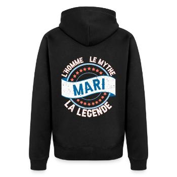Mari L'Homme Le Mythe La Légende - Veste à capuche bio Premium Unisexe - noir - Dos - Nico (187cm)
