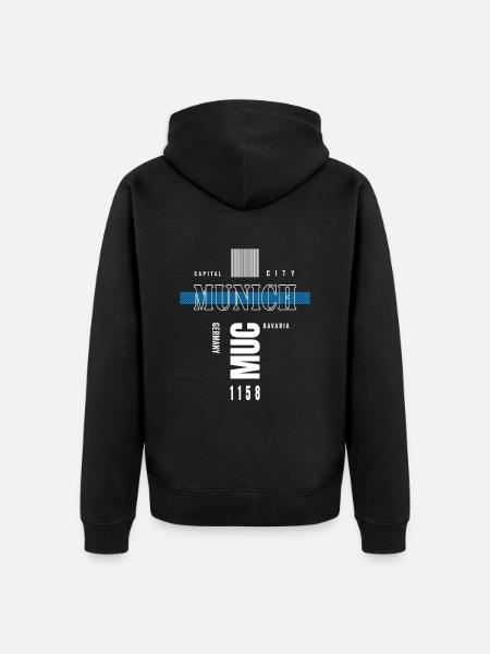 Munich Bavière Munich Bavière Capitale - Veste à capuche bio Premium Unisexe - noir