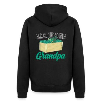 Jardinage Grand-père Grand-père Jardinier - Veste à capuche bio Premium Unisexe - noir - Dos - Nico (187cm)
