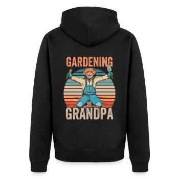 Jardinage Grand-père Jardinier Grand-père Jardin - Veste à capuche bio Premium Unisexe - noir - Dos - Nico (187cm)
