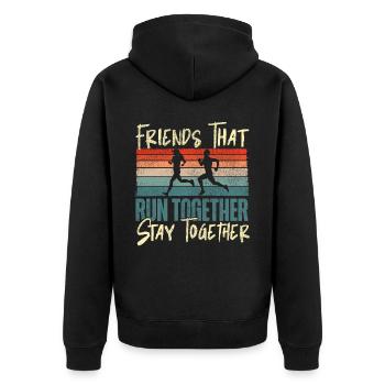 Running Runner Half Marathon - Unisex Premium Organic Zip Hoodie - black - Back - Nico (187cm)