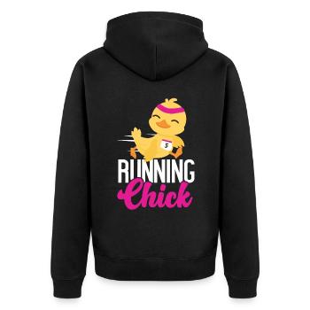 Running Runner Half Marathon - Unisex Premium Organic Zip Hoodie - black - Back - Nico (187cm)