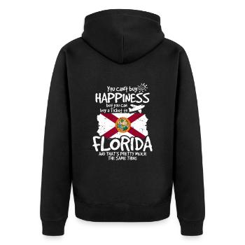 Florida - Unisex Premium Bio Zip Hoodie - Schwarz - Hinten - Nico (187cm)