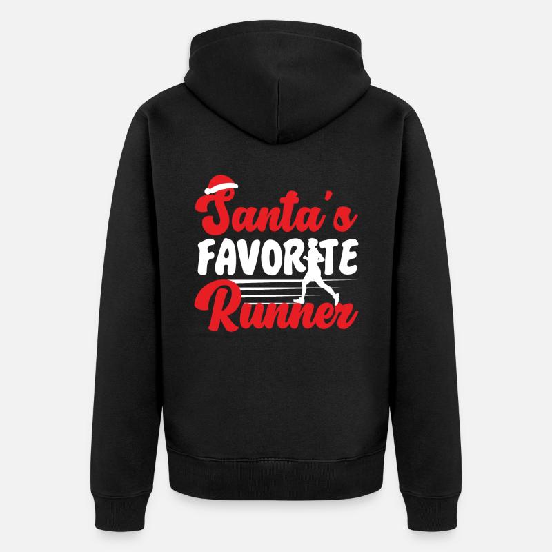 Running Runner Half Marathon - Unisex Premium Bio Zip Hoodie - Schwarz
