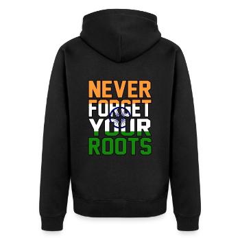 Indien - Unisex Premium Bio Zip Hoodie - Schwarz - Hinten - Nico (187cm)