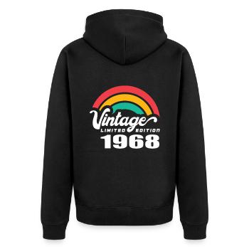 Vintage Anniversaire Anniversaire Rétro 2019 Limité - Veste à capuche bio Premium Unisexe - noir - Dos - Nico (187cm)