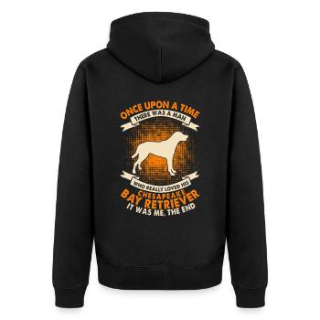 Une fois - Chesapeake Retriever - Veste à capuche bio Premium Unisexe - noir - Dos - Nico (187cm)
