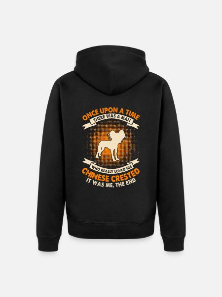 Once - Chinese Crested - Unisex Premium Organic Zip Hoodie - black