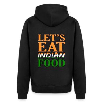 Indien - Unisex Premium Bio Zip Hoodie - Schwarz - Hinten - Nico (187cm)