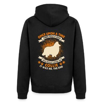 Une fois - Collie - Veste à capuche bio Premium Unisexe - noir - Dos - Nico (187cm)