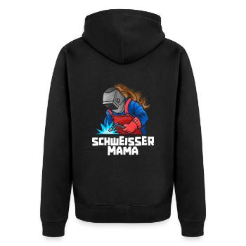 Schmied Schlosser Metallbauer Eisen - Unisex Premium Bio Zip Hoodie - Schwarz - Hinten - Nico (187cm)