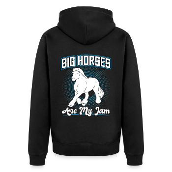 Les grands chevaux sont ma passion - Clydesdale - Veste à capuche bio Premium Unisexe - noir - Dos - Nico (187cm)