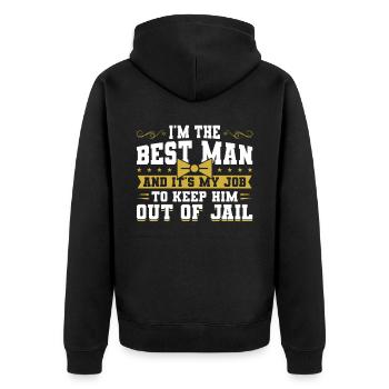 Ich Bin Der Trauzeuge - Unisex Premium Bio Zip Hoodie - Schwarz - Hinten - Nico (187cm)
