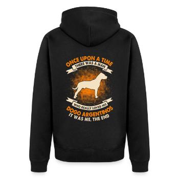 Il était une fois - Dogo Argentinos - Veste à capuche bio Premium Unisexe - noir - Dos - Nico (187cm)