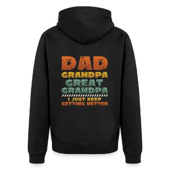 Announce the pregnancy. - Unisex Premium Organic Zip Hoodie - black - Back - Nico (187cm)