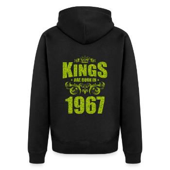 les rois naissent en 1967 - Veste à capuche bio Premium Unisexe - noir - Dos - Nico (187cm)