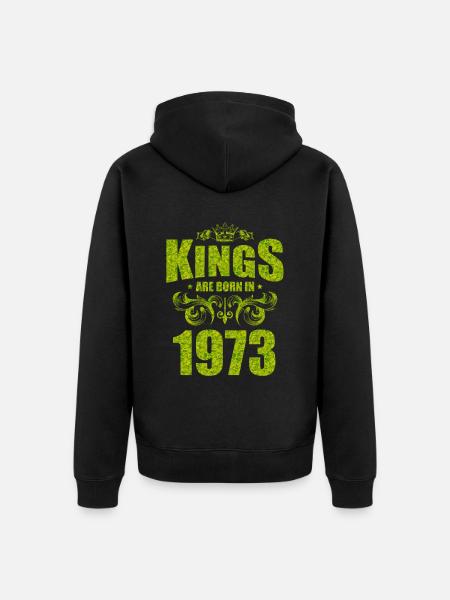 kings are born 1973 - Unisex Premium Organic Zip Hoodie - black