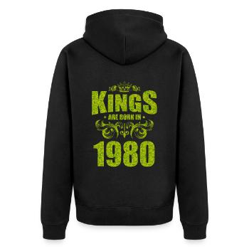 les rois naissent en 1980 - Veste à capuche bio Premium Unisexe - noir - Dos - Nico (187cm)