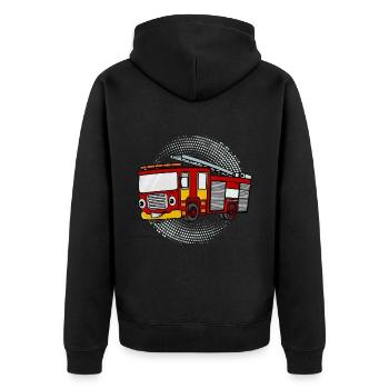 Camion de pompiers Camion de pompiers Cadeau Brigade de pompiers - Veste à capuche bio Premium Unisexe - noir - Dos - Nico (187cm)
