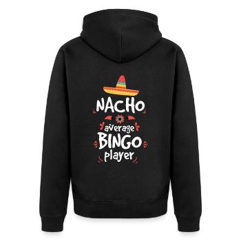 Mexikanisches Bingo, Mexiko-Bingo-Spieler - Unisex Premium Bio Zip Hoodie - Schwarz - Hinten - Nico (187cm)