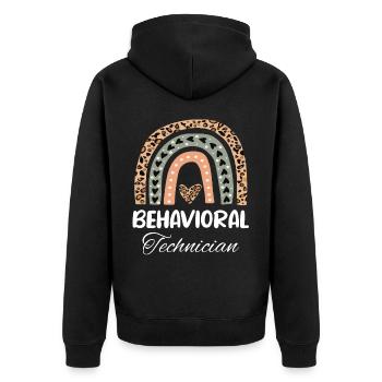 Primary school teachers - Unisex Premium Organic Zip Hoodie - black - Back - Nico (187cm)