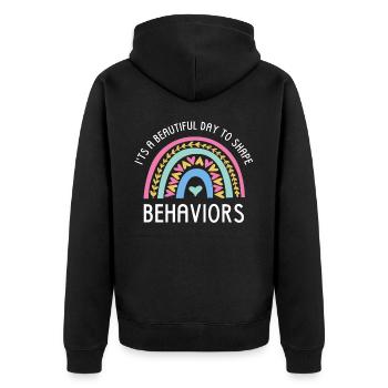 Primary school teachers - Unisex Premium Organic Zip Hoodie - black - Back - Nico (187cm)