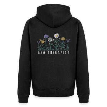 Thérapeute floral - Veste à capuche bio Premium Unisexe - noir - Dos - Nico (187cm)