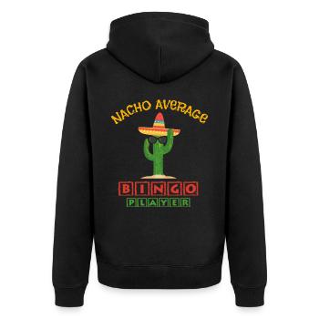 Mexikanisches Bingo, Mexiko-Bingo-Spieler - Unisex Premium Bio Zip Hoodie - Schwarz - Hinten - Nico (187cm)