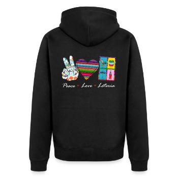Mexikanisches Bingo, Mexiko-Bingo-Spieler - Unisex Premium Bio Zip Hoodie - Schwarz - Hinten - Nico (187cm)