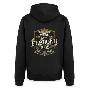 Februar 1935 Geburtstag Mann - Unisex Premium Bio Zip Hoodie - Schwarz - Hinten - Nico (187cm)