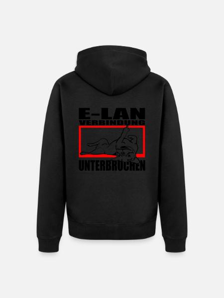 Hund Bulldogge Statement Spruch - E-LAN - Hund - Unisex Premium Bio Zip Hoodie - Schwarz