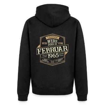 Februar 1965 Geburtstag Mann - Unisex Premium Bio Zip Hoodie - Schwarz - Hinten - Nico (187cm)