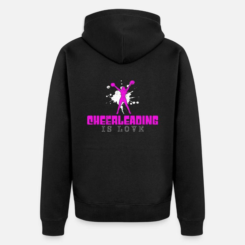 Dicton de cheerleading - Veste à capuche bio Premium Unisexe - noir