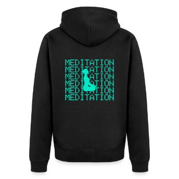 Méditation - Veste à capuche bio Premium Unisexe - noir - Dos - Nico (187cm)