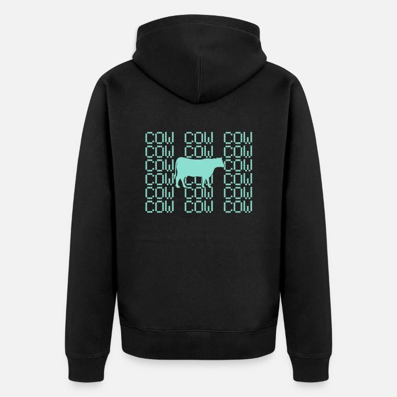 Kuh - Unisex Premium Bio Zip Hoodie - Schwarz