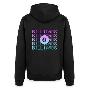 Billiard - Unisex Premium Bio Zip Hoodie - Schwarz - Hinten - Nico (187cm)