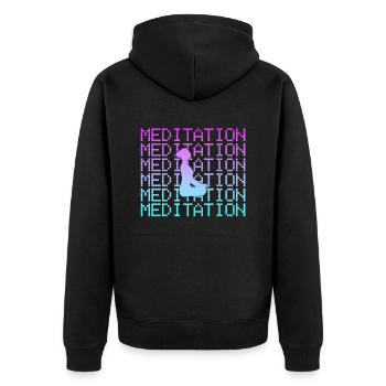 Méditation - Veste à capuche bio Premium Unisexe - noir - Dos - Nico (187cm)
