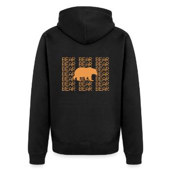Bär - Unisex Premium Bio Zip Hoodie - Schwarz - Hinten - Nico (187cm)