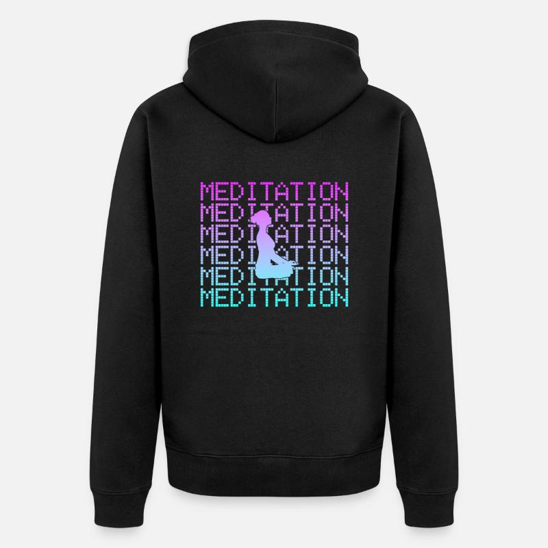 Meditation - Unisex Premium Organic Zip Hoodie - black